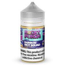 For a delectably sweet flavor, try Rainbow Riot E-Juice by ROCKT Punch Tobacco Free! This array of fruit flavors blends juicy oranges, ripe raspberries, tart limes, zesty lemons, tangy pineapples, fresh strawberries, ripe guavas, and plump blueberries into a creamy sherbet. This rainbow of delicious flavors comes with a tobacco free nicotine formula, so every cloud is purer in taste and smoother than ever before. If your mouth is watering already, you??ll be happy to know that MistHub carries Rainbow Riot E-Juice by ROCKT Punch Tobacco Free in 60mL bottles at 0mg, 3mg, and 6mg tobacco free nicotine strength.

Primary Flavors: Orange, Raspberry, Lime, Lemon, Pineapple, Strawberry, Guava, Blueberry, Sherbet.

VG/PG: 75/25