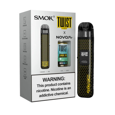 SMOK NOVO PRO 1300mAh Pod System Starter Kit + (2) Refillable 3ML NOVO Pod  + Twist Salt 10ml 50mg