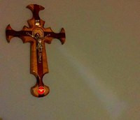 St. Benedict Crucifix shines a beautiful ray 