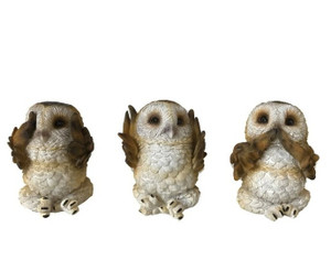 Three Wise Brown Owls 7.5cm