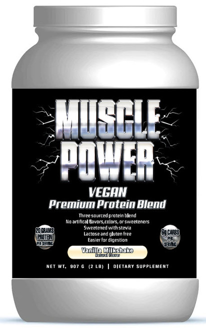 MUSCLE POWER (2 LB VANILLA) VEGAN PREMIUM PROTEIN BLEND