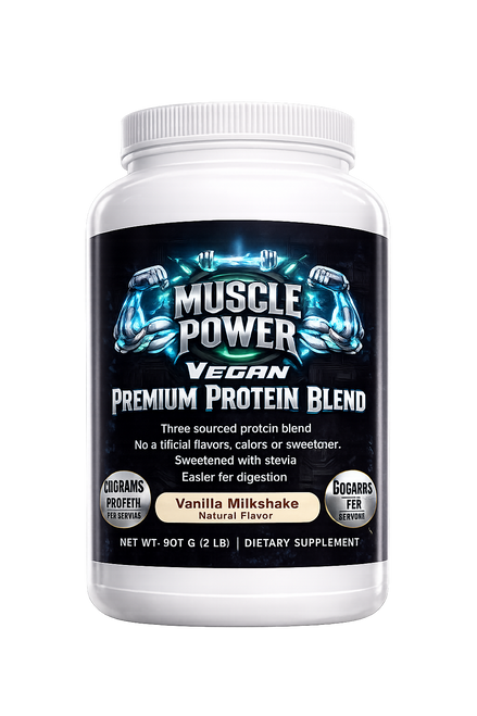 MUSCLE POWER (2 LB VANILLA) VEGAN PREMIUM PROTEIN BLEND
