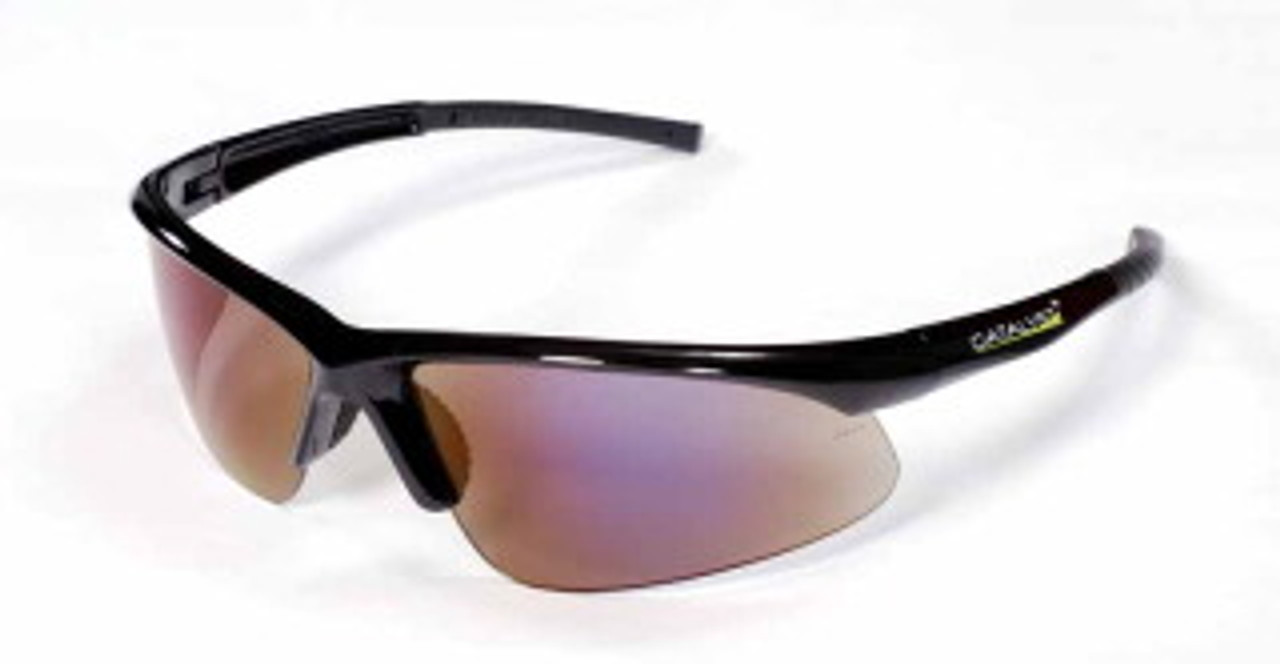 EOB60S: Catalyst Blue Mirror Lens, Black Frame Safety Glasses - 12 Pack