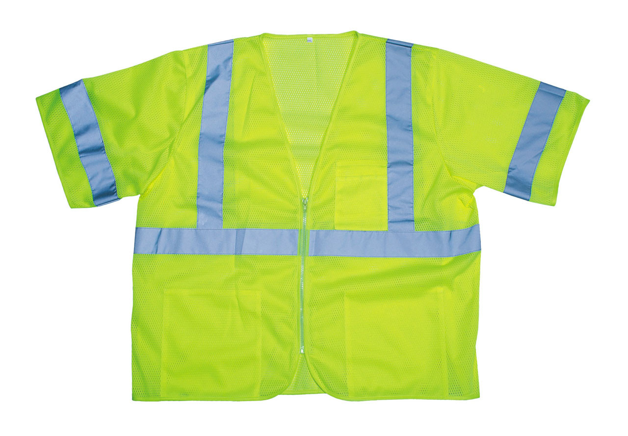 V3001: Cor-Brite Class III Lime Mesh Safety Vest