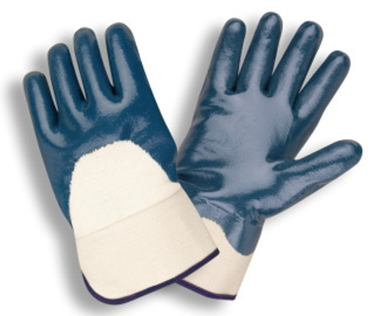6850: Jersey Lined/Smooth/Knit Wrist Nitrile Gloves - 12 Pack