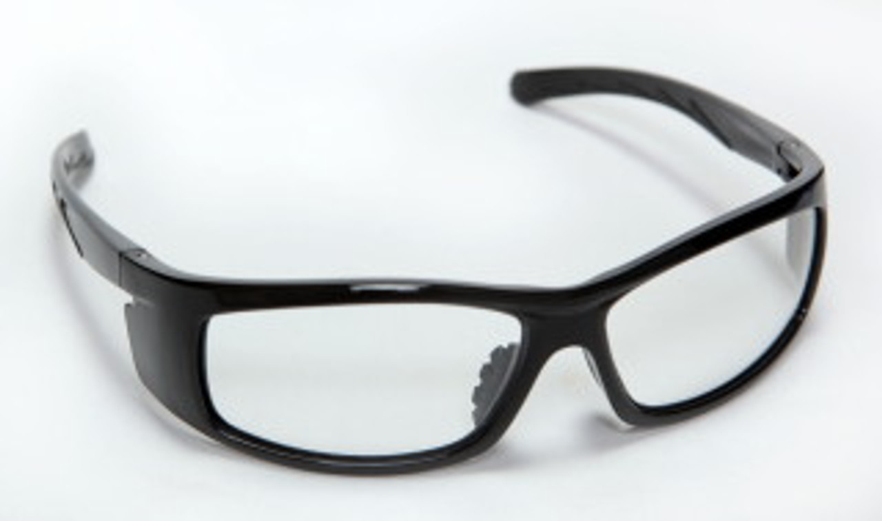E02B10: Vendetta Clear Lens, Shiny Black Frame Safety Glasses - 12 Pack