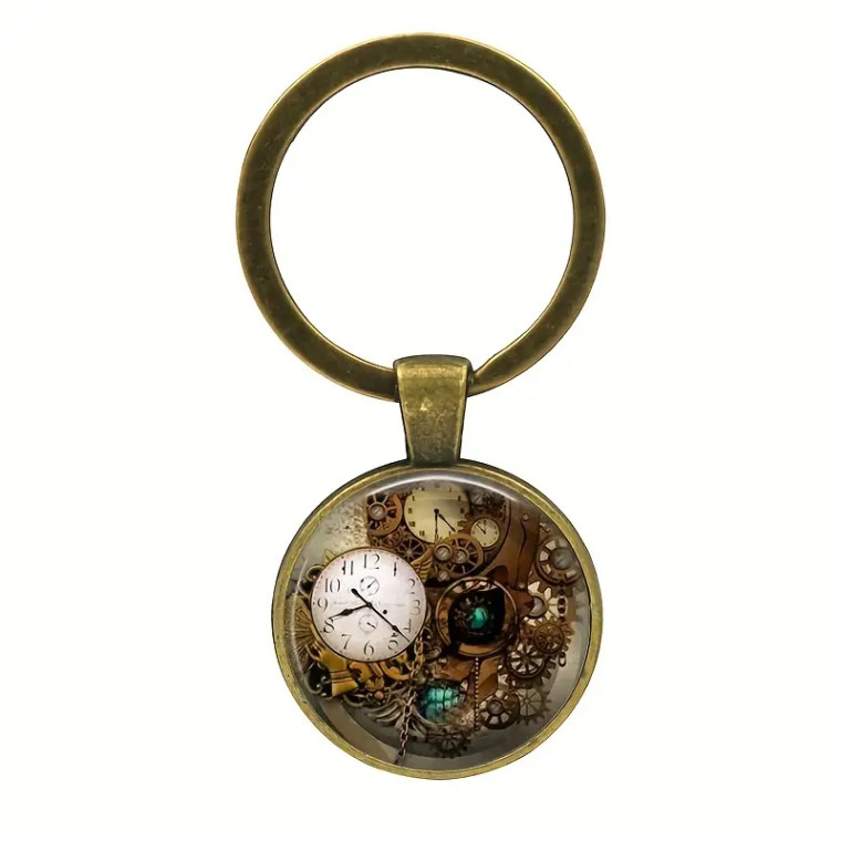 Steampunk Mini Gears Clock Key Chain