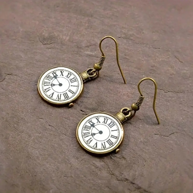 Steampunk Clock Earrings
