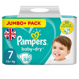 Pampers BD Diapers Size 7 Jumbo 1x58