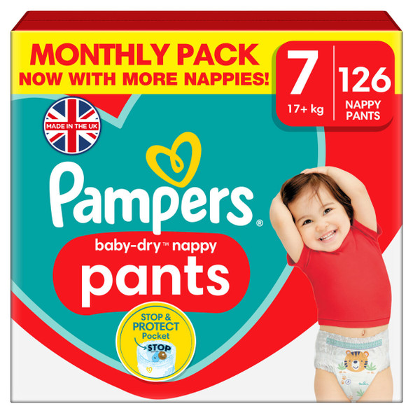 Pampers Baby Dry Size 7 Pants (126)