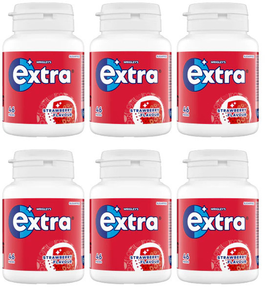 Extra Gum Pot Strawberry 6x46 pcs