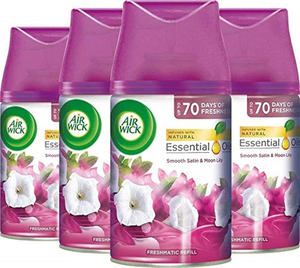 Airwick Freshmatic Refill Smooth Satin & Moon Lilly 4x250ml