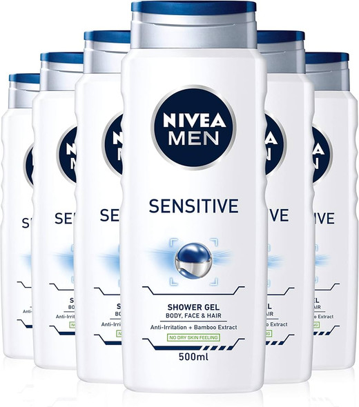 Nivea Men Shower Gel Sensitive 6x500ml