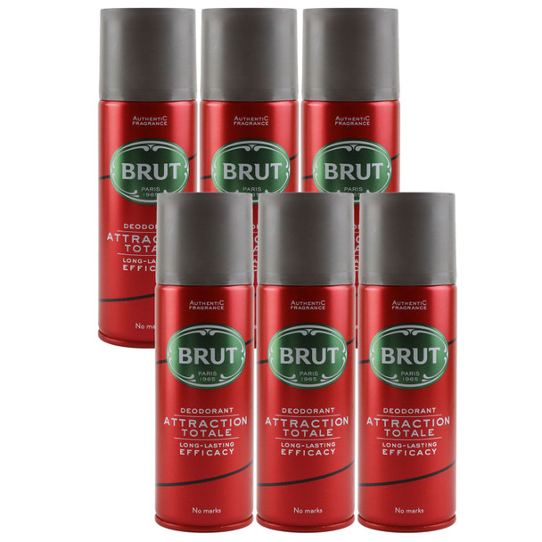 Brut Deo Spray Attraction Totale 6x200ml