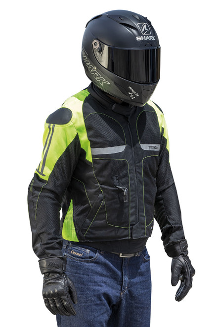 Helite Free-Air Vented Airbag Jacket w/ Hi Viz Yellow - Helite Moto