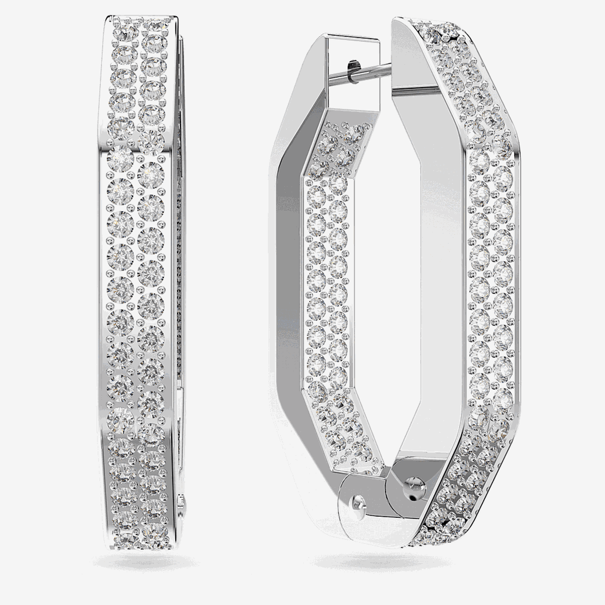 Pendientes de aro Dextera Swarovski Bañados en Rodio swa-5618308