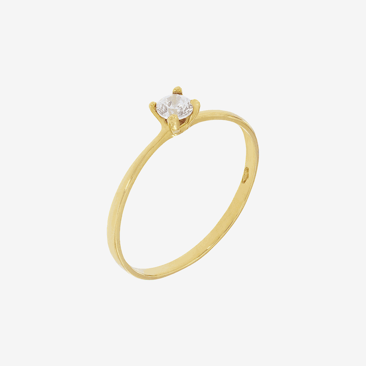 Anillo Solitario Circonita Oro Amarillo 094091