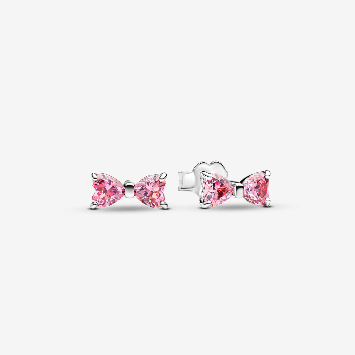 Pendientes Pandora de botón Lazo Rosa Brillante 293505C01
