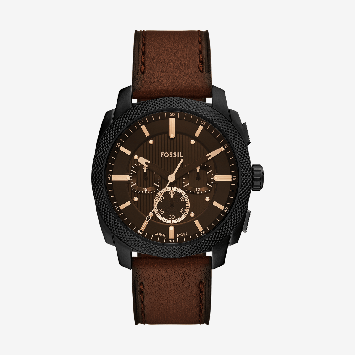 Reloj Fossil Machine con cronógrafo de piel en color marrón FS6101