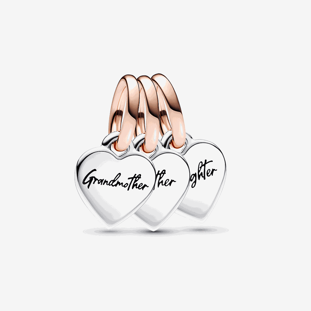 Charm Colgante Pandora Divisible Triple Corazones Generación Familia 782648C00