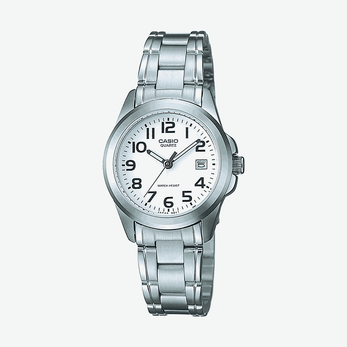 Reloj Casio Collection Acero Caja Redonda Plateada Esfera Blanca Clásica LTP-1259PD-7BEG
