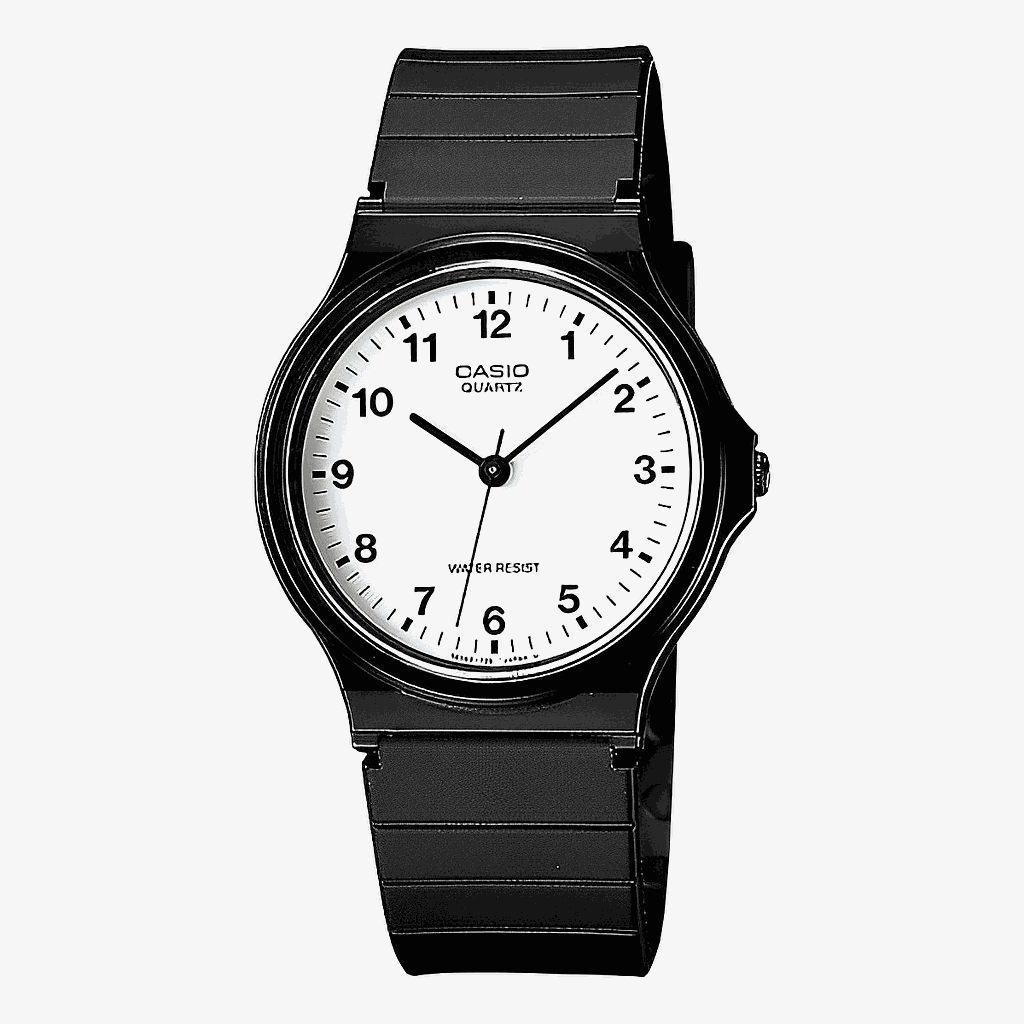Reloj Casio Collection Plástico Negro Esfera Blanca Basic