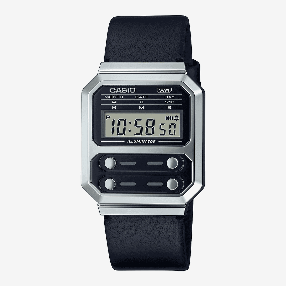 Reloj Casio Vintage Edgy Collection Brazalete Piel Negra A100WEL-1AEF