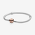 Pulsera Cadena de Serpiente Pandora Moments en plata de ley con cierre en oro rosa - 580702