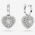Pendientes Hyperbola Swarovski con baño de rodio y corazón de cristal - 5684384