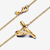 Collar Pandora Corazón Forma Orgánica chapado en oro, vista completa con cierre - 363272C00
