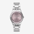 Vista frontal del Reloj Swatch Pinkaround con brazalete de acero inoxidable y esfera rosa - YLS455G
