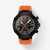 Reloj Tissot T-Race Quartz Chronograph con caja negra y correa naranja vista frontal - T1414173705102