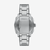 Vista trasera del reloj Fossil Machine FS6096 con brazalete de acero inoxidable plateado - FS6096