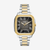 Reloj Fossil Crosby FS6123 con brazalete bicolor de acero inoxidable y esfera negra vista frontal - FS6123