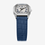 Reloj Fossil Harlow ES5425 con brazalete de piel azul y caja plateada vista frontal - ES5425