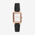 Reloj Fossil Raquel ES5310 con brazalete de piel negra y caja oro rosa vista frontal - ES5310
