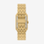 Vista trasera del reloj Fossil Raquel ES5417 con brazalete de acero inoxidable dorado - ES5417