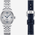Tissot Le Locle Automatic Lady (29.00) 20th Anniversary con caja de acero inoxidable y brazalete plateado vista frontal - T0062071103601