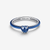 Anillo Pandora Corazón Chakra Azul de plata de ley con gema azul vista frontal - 193088C03