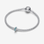 Charm Separador Pandora Gemas Azul Hielo en plata de ley y color azul integrado en una pulsera de plata - 791359C01