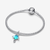 Charm Colgante Pandora Manta Raya de plata de ley y color azul integrado en pulsera de plata - 794685C01