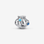 Vista frontal del Charm Pandora Concha en Filigrana en plata de ley y esmalte azul - 794695C01
