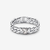 Vista frontal del Anillo Pandora Cadena Cubana Corazón en plata de ley con circonita transparente - 194386C01