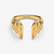 Vista frontal del Anillo Pandora Abierto Alas de Thor de Marvel en metal chapado en oro color dorado - 164222C00
