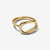 Vista detallada del Anillo Pandora Forma Orgánica con Gemas Engastadas chapado en oro y circonitas transparentes - 164676C01