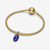 Charm Colgante Pandora Eslabón Marinero azul y chapado en oro integrado en una pulsera de oro - 764692C01