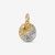 Vista frontal del Charm Pandora Medallón Sol y Luna en plata de ley y chapado en oro con circonita transparente - 763977C01