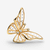 Vista frontal del Charm Pandora Mariposa Grande en Filigrana chapado en oro y color transparente - 764487C01