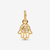 Vista trasera del Charm Colgante Pandora Mano de Fátima en dorado y chapado en oro - 769144C00