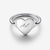 Vista frontal del Anillo Pandora Corazón Grabable en plata de ley color plateado con grabado personalizado - 193988C00